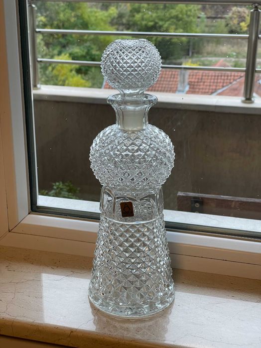 Ретро стъклена гарафа Oberglas Austria