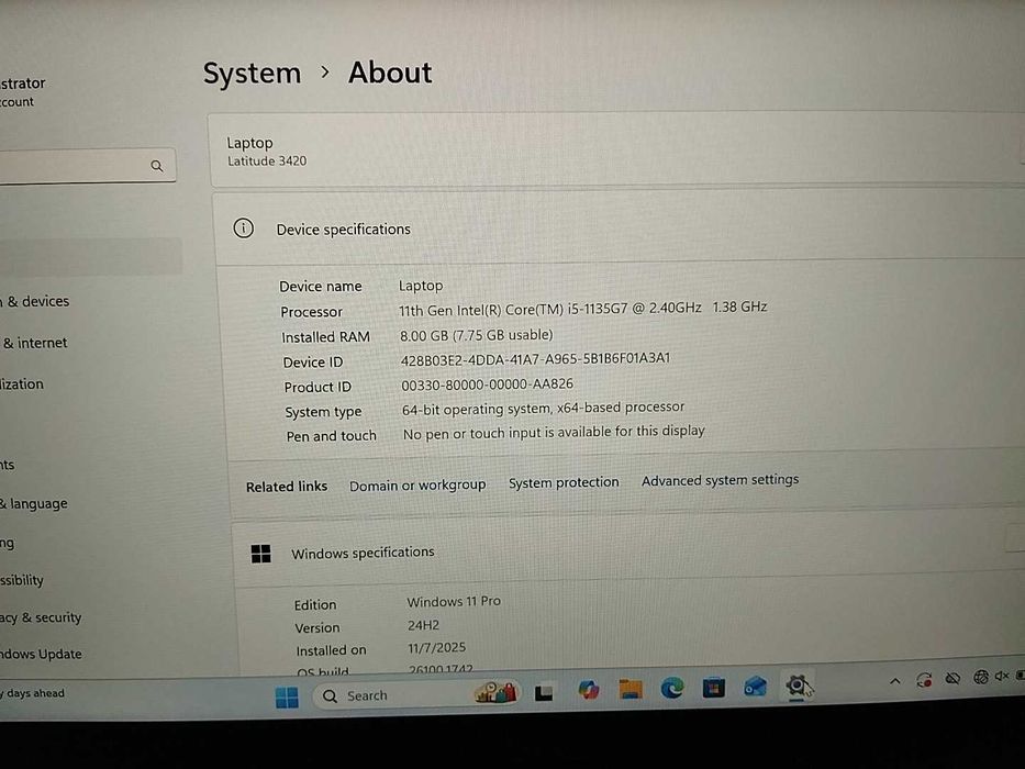 Dell i5-11135g 8/256ssd