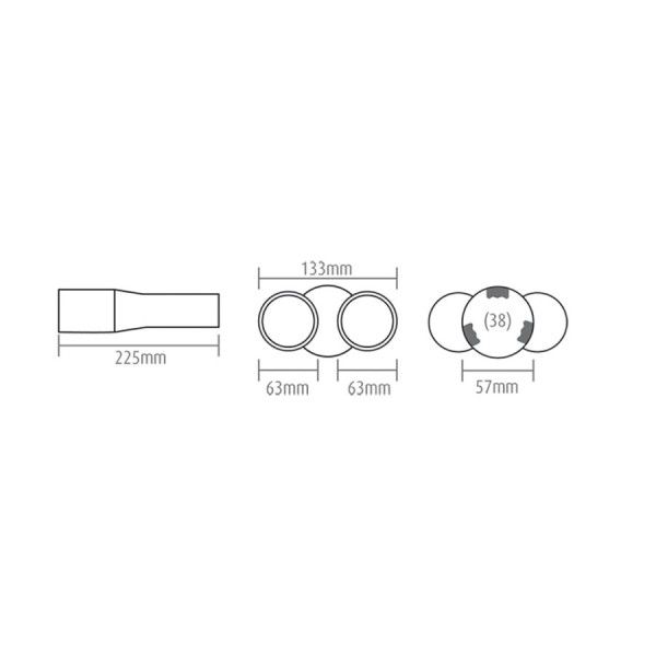 Ornament toba Automax Negru iesire dubla, 225x133x57mm