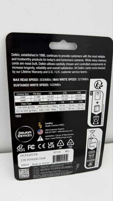 Delkin Devices POWER 4.0 CFexpress Type B 2TB