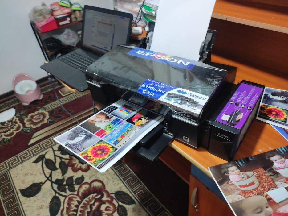 EPSON L 805 HD tiniq chiqaradigan tezkor 6 ta rangli printer, Idialni