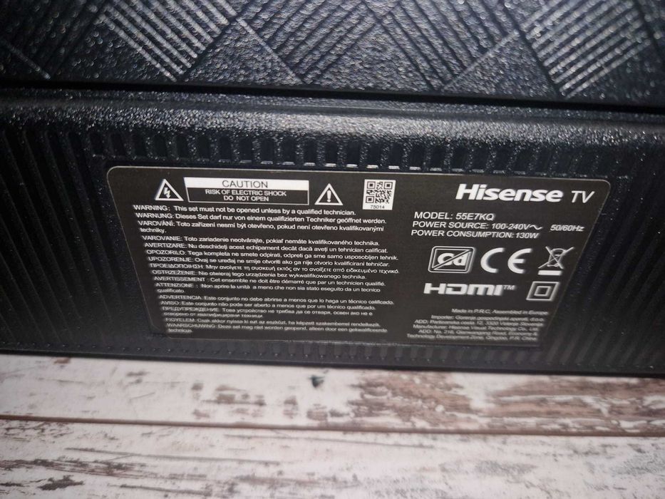 Televizor HISENSE QLED 55E7KQ, 55inchi 139 cm, 4K Ultra HD, Smart tv