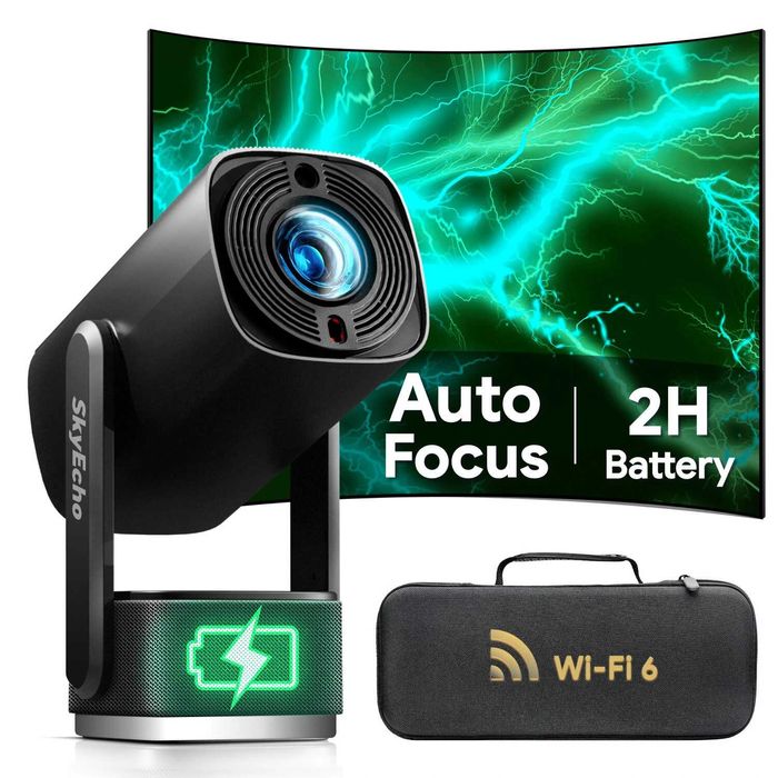 Wi Fi проектор с батерия на БЪЛГАРСКИ ЕЗИК SkyEcho К2, 150" Android 11