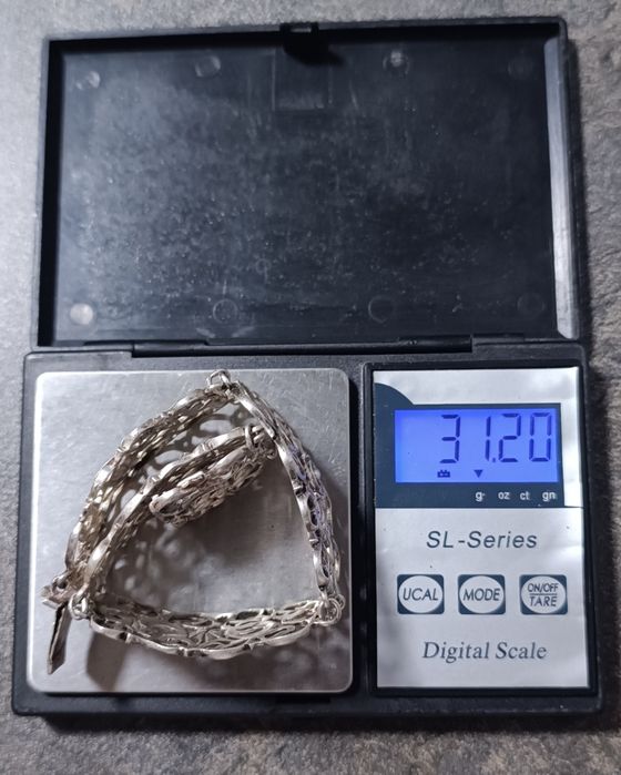 Серебряный браслет 925 проба Европа 60е годы .