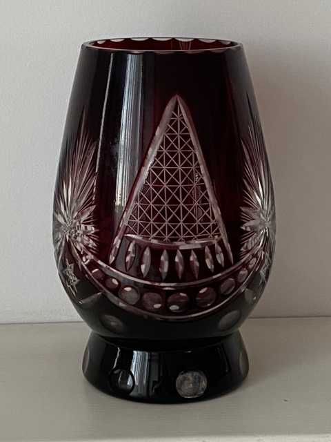 Vaza Cristal Bohemia Rosu Bordeaux