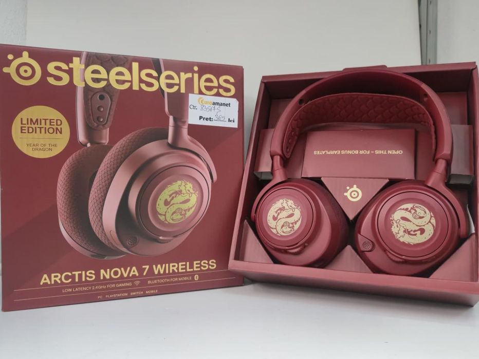 Casti Gaming Wireless SteelSeries Arctis Nova 7 Dragon Edition -P-