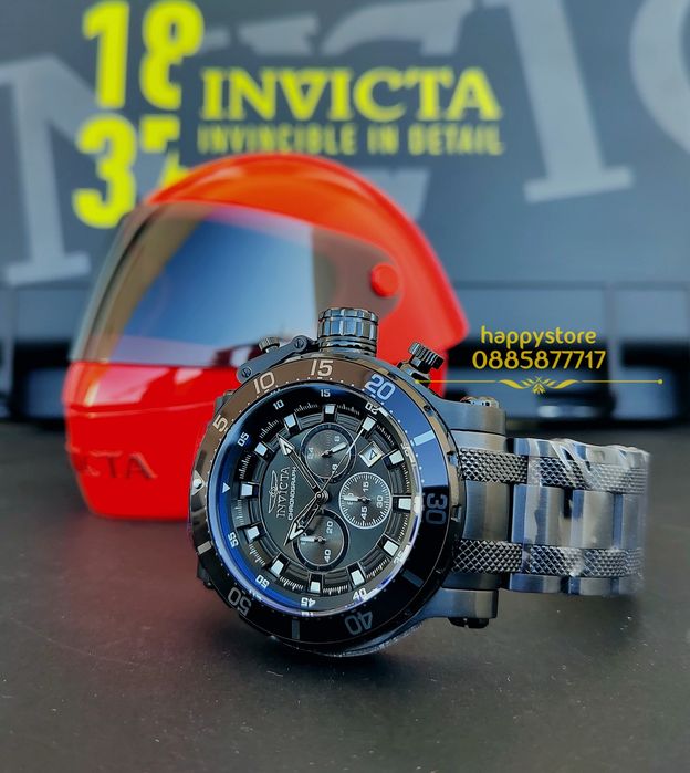 INVICTA Chronograph Full metal black 52 mm, Инвикта нов ръчен часовник