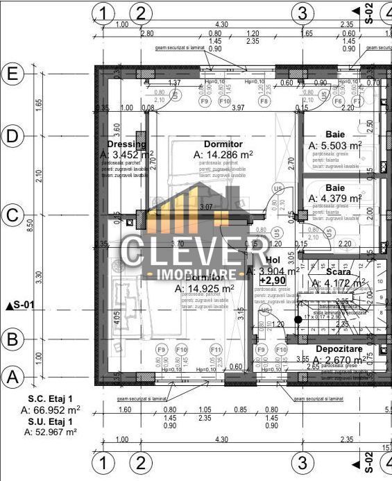 Vila duplex 4 camere 4 bai, 125 mp utili, Splaiul Unirii, parcare grat