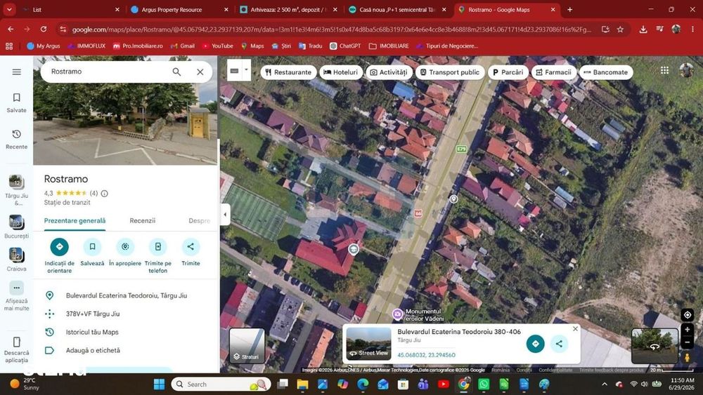 Teren 1220 mp – Bulevardul Ecaterina Teodoroiu, Târgu Jiu
