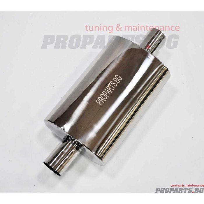 Плоско спортно гърне ауспух с един вход и един изхода 63 мм 76мм