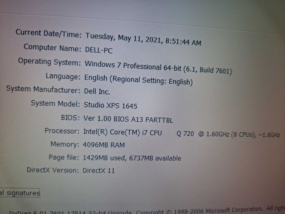 Vand laptop pentru piese Dell Studio XPS 1645