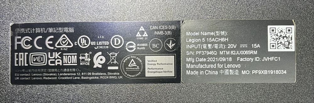 Laptop Lenovo Legion 5 15ACH6H