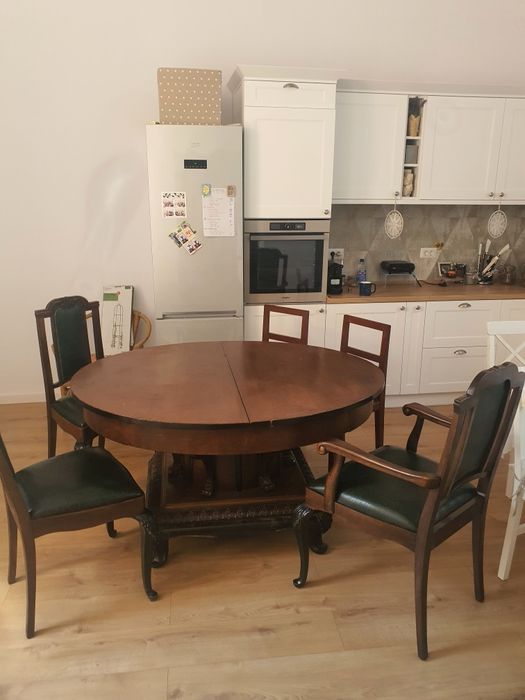 Masa lemn masiv si scaune reconditionate