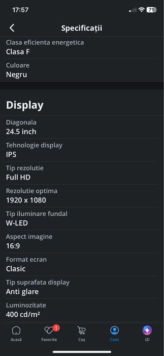 Vand monitor gaming Lenovo 1920x1080 full hd 0,1 ms Ips
