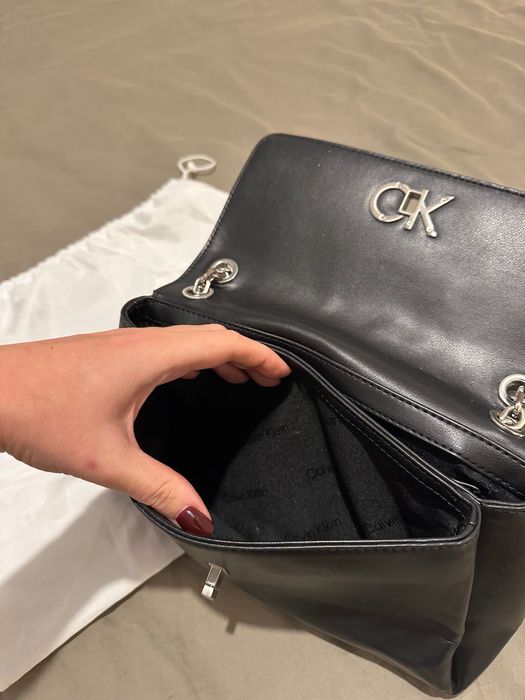 Geantă, Calvin Klein, dama, negru