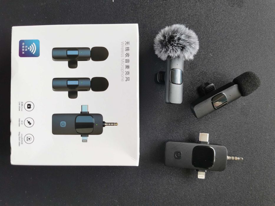 Безжичен микрофон за фотоапарат, лаптоп, смартфон, айфон,