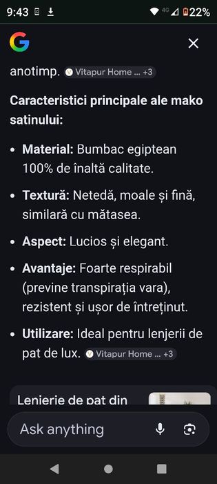 Lenjerie de pat lux bumbac egiptean mako satin