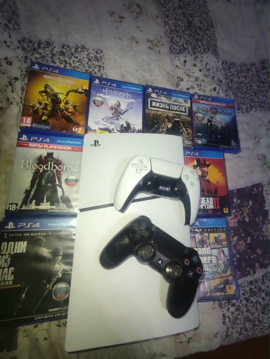 Playstation 5 slim с дисководом и играми в комлекте