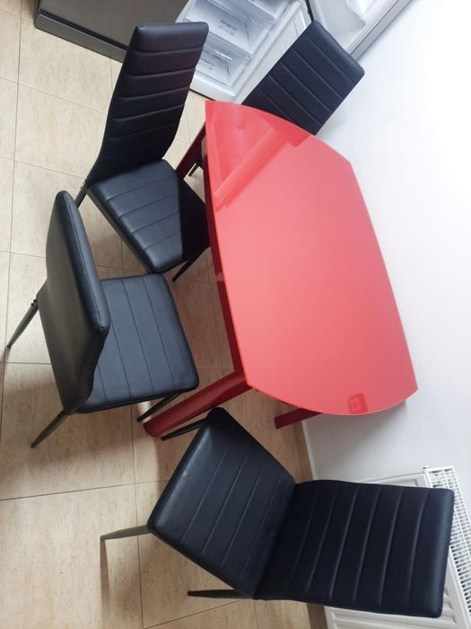 Scaune pentru living, cadru metalic,piele ecologica