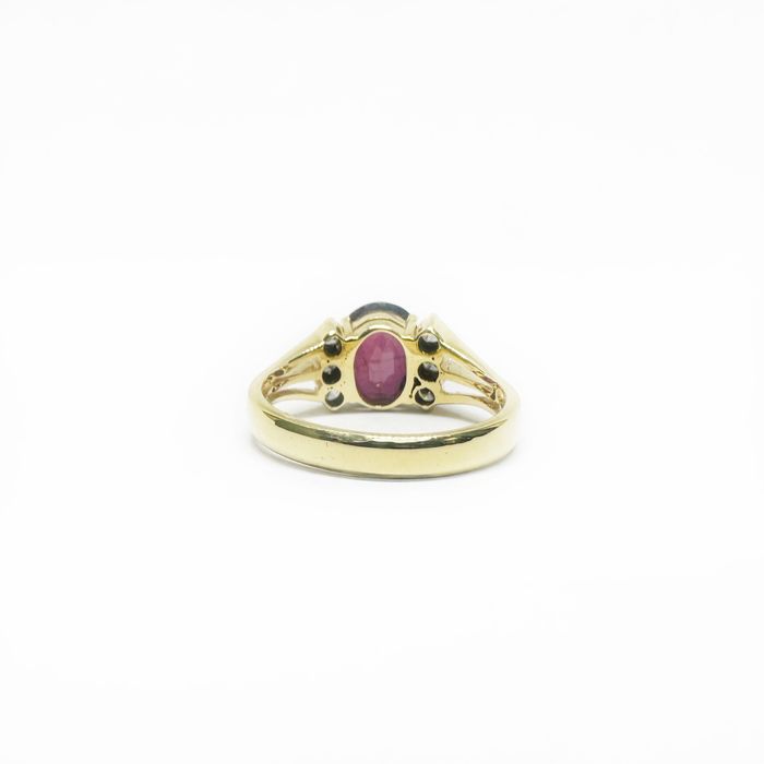Inel din aur 14k cu rubin natural si diamante naturale