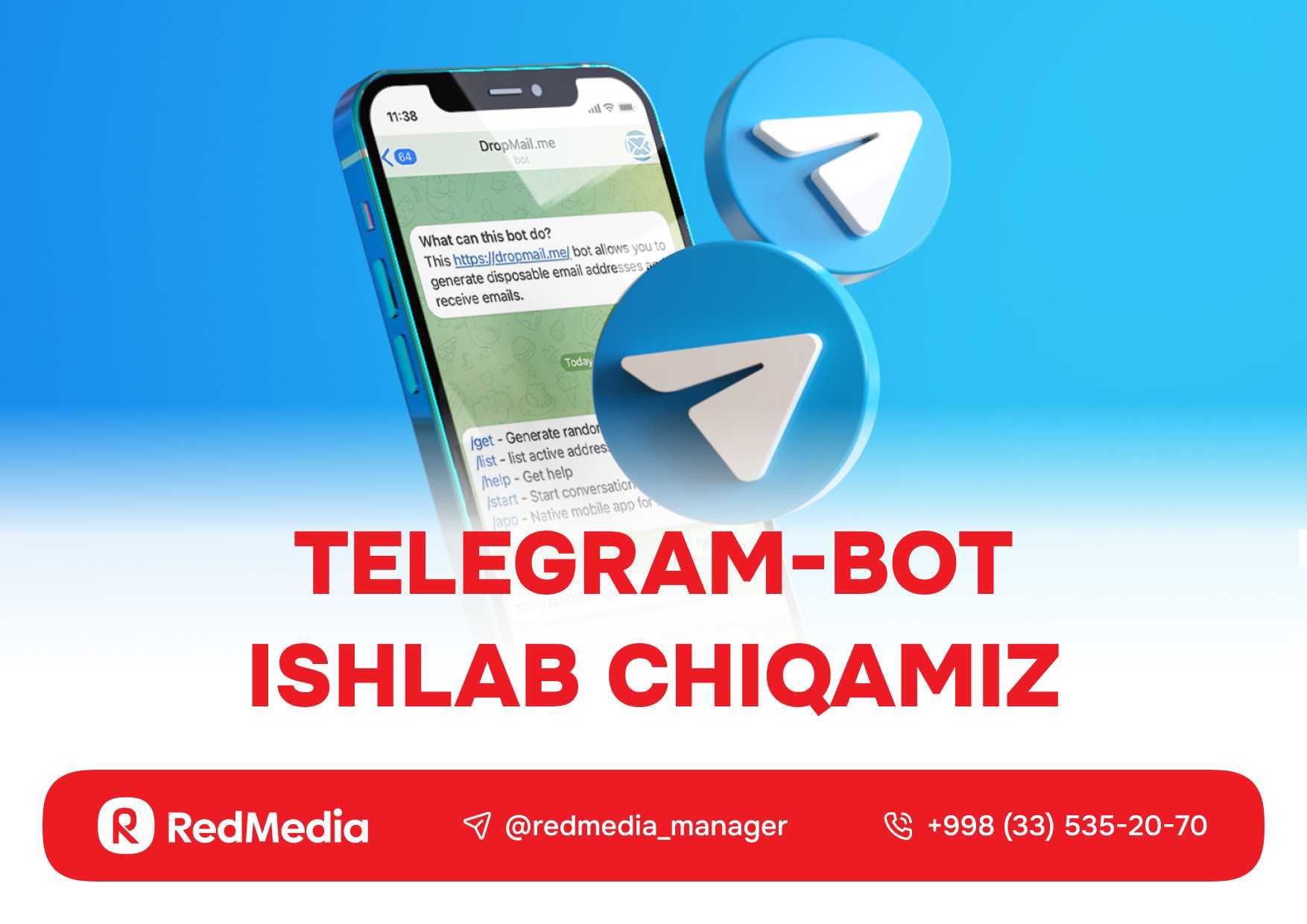 Telegram bot ishlab chiqamiz. Aqlli yechimlar qulay narxlarda! - Реклама /  полиграфия / маркетинг / интернет Ташкент на Olx