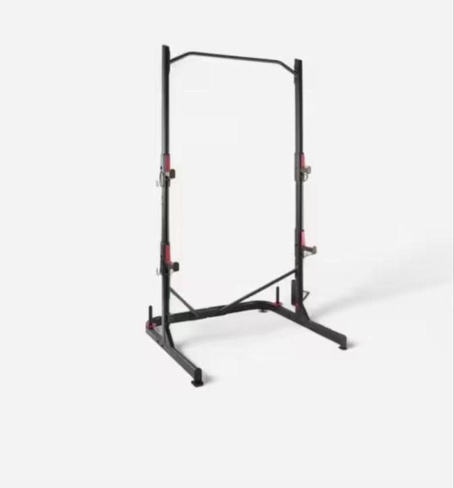 PACHET COMPLET SALA FITNESS Rack 500 Decathlon + banca reglabila + set greutati 144kg Domyos + 3 bare gantere + bara lunga rack