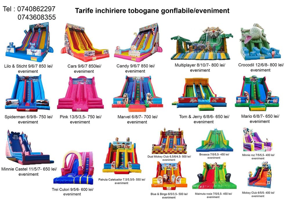 Tobogane gonflabile de inchiriat