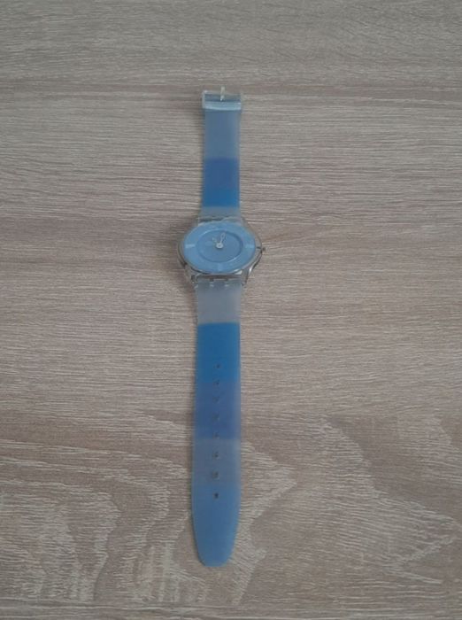Ceas Swatch Skin Blue Flowers (SFP110) - Original, ultra-subțire/Ceas Swatch Skin "Blue Jelly" - NOU cu folie - Ultra Thin Swiss Made