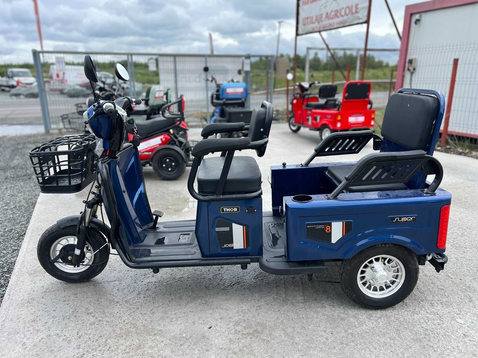 Triciclu electric Thor S X LONG2 600W alb negru rosu gri Agramix