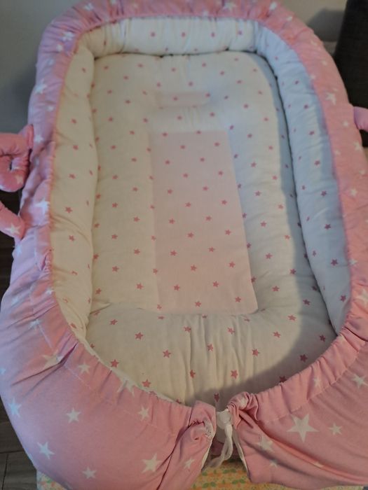 Cadita bebe cu saltea de infasat, coșuleț bebe cu anti reflux