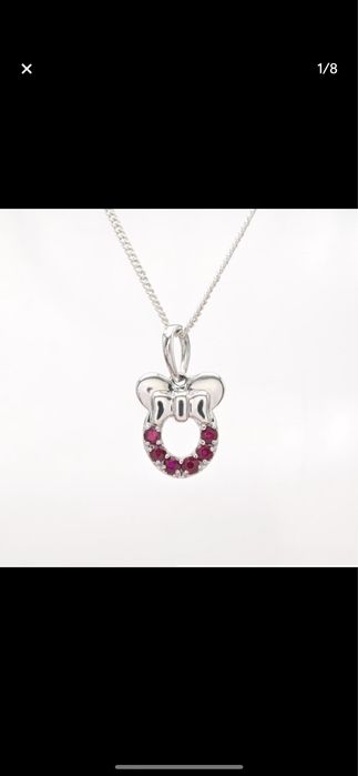 Pandantiv aur alb 14 k cu rubine naturale certificat