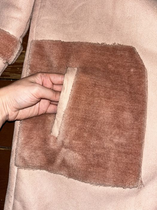 Розовая дубленка на зиму