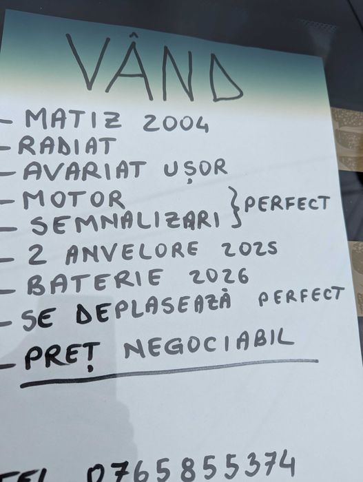 Matiz 2004 ușor avariat