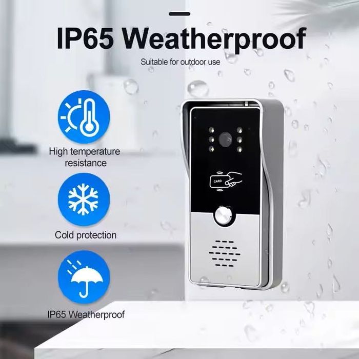 Sistem Video Doorphone 7 Inch Full HD 1080P – Pentru Apartamente si Vile, Camera Waterproof cu Night Vision