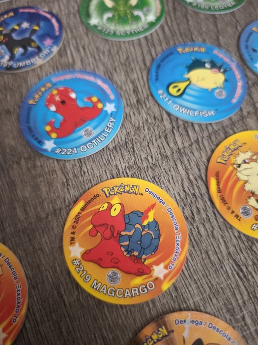 Покемон тазота със стикери на тях 21 броя като нови, Pokemon tazo
