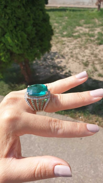 Inel statment  argint Apatit