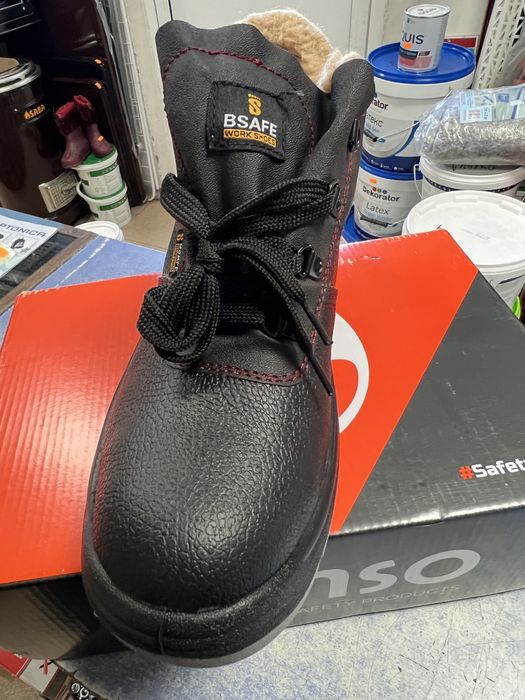 Работни обувки кожени с вълна . Зимни боти всички номера