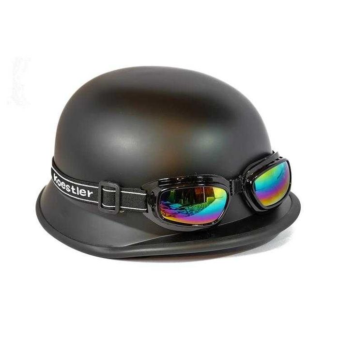 Ретро мото каска с очила мотор чопър