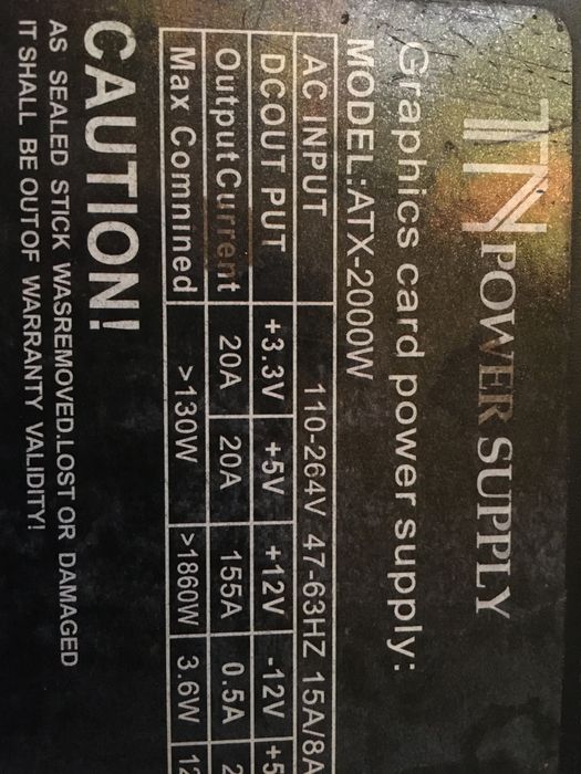 Блок питание 2000W 90plus