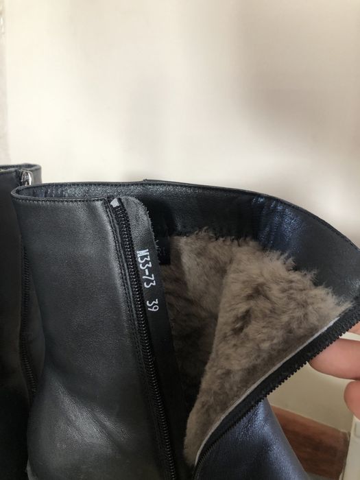 Зимние кожаные ботинки