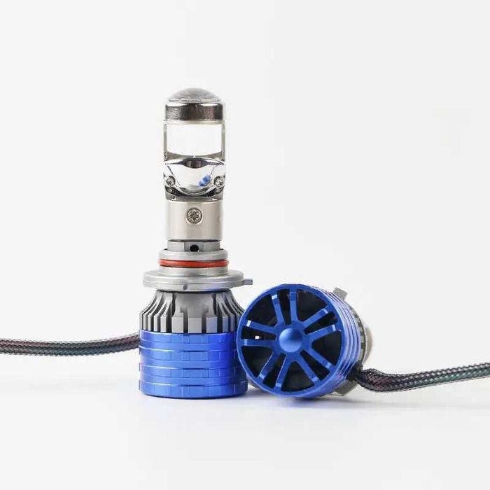 Комплект 2 LED крушки с лупа, H7, Canbus, 12V, 2x55W, 6500К, 87x31мм