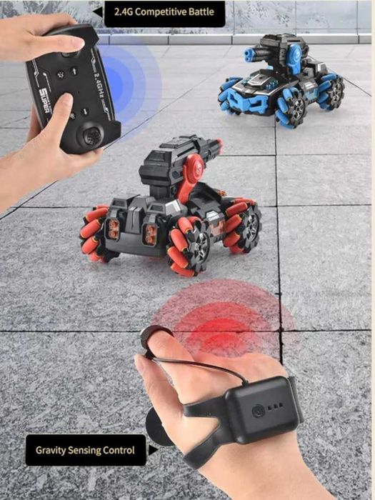 Танк с дистанционно управление и с ръка,изстрелва водни бомби.