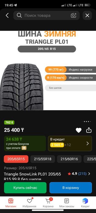 205,65,15 зимние
