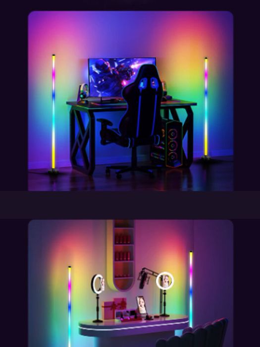 RGB напольная лампа, управление через пульт. 1.5метра