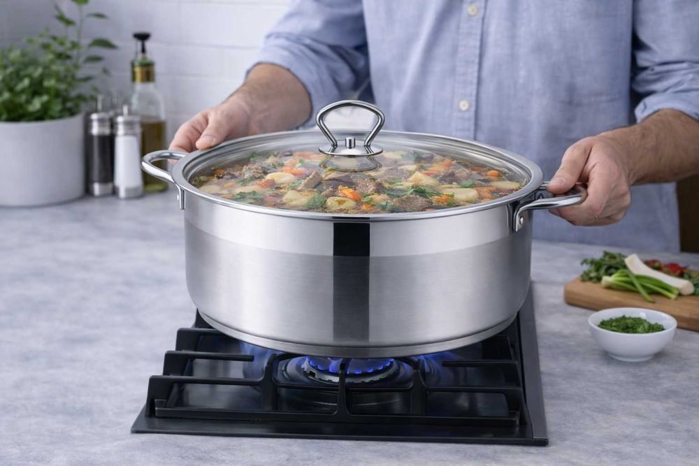Cratita inox cu capac de sticla Royalty Line 34 x 13 cm