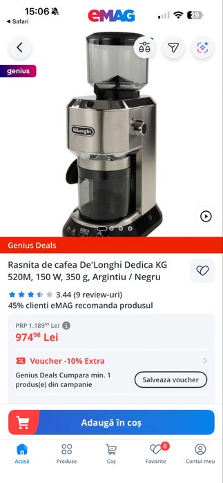 Rasnita Delonghi (nu Breville, nu Sage, nu Saeco)