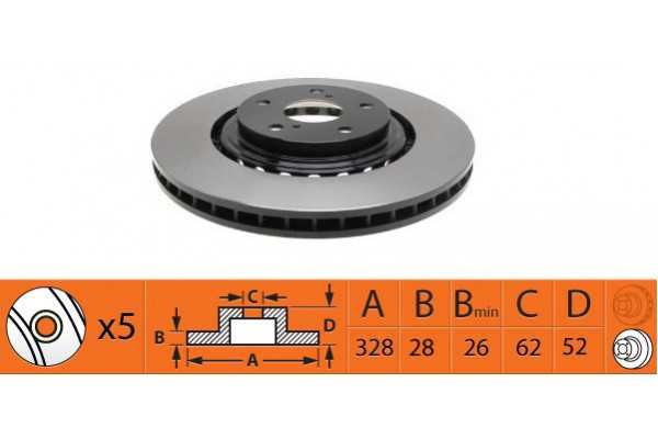 Тормозной диск Lexus RX NX / Toyota Highlander Rav4