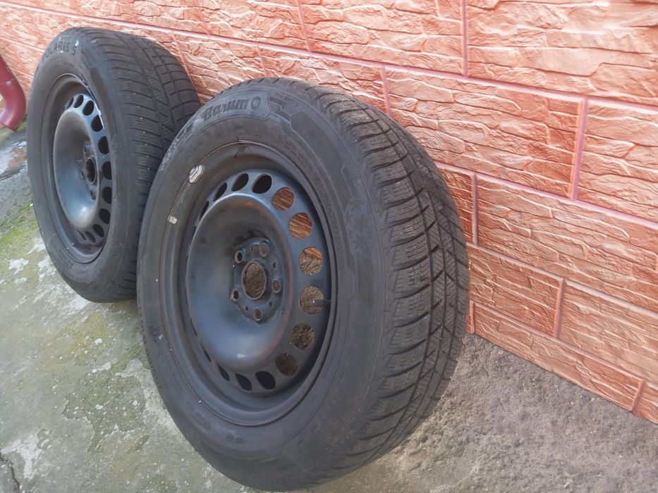 2 jante tabla VW cu cauciucuri M+S * 205 60 R16