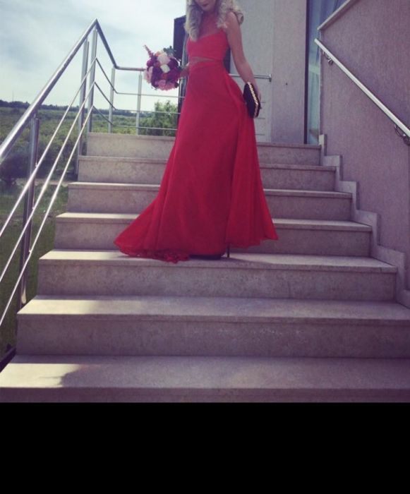 Rochie elegantă rosie,de ocazie!red carpet dress,voal și tull!