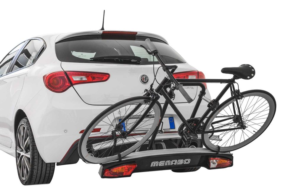 Suport bicicleta pe carlig Menabo Merak Tilting, rabatare, 2 biciclete